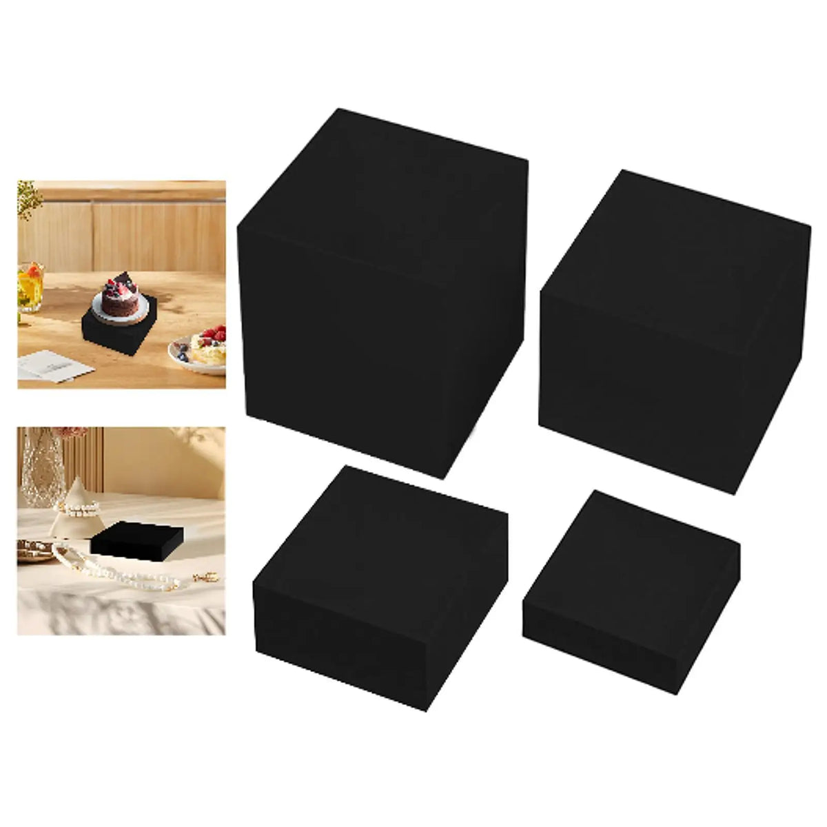 Black Acrylic Buffet Riser – Stackable Display Stand