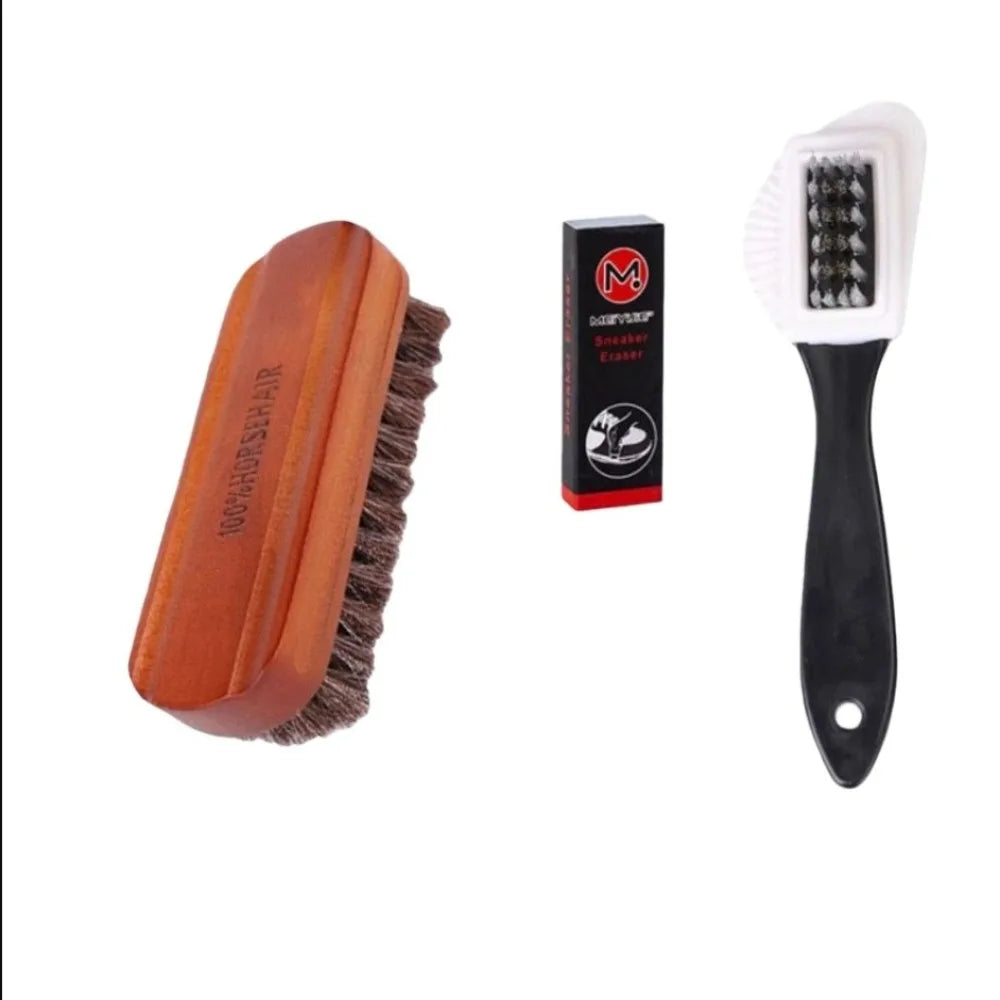3-Piece Suede & Nubuck Shoe Cleaning Brush Kit with Eraser