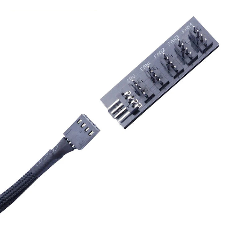 5-in-1 PWM Fan Hub 4-Pin Splitter – Independent Power Adapter