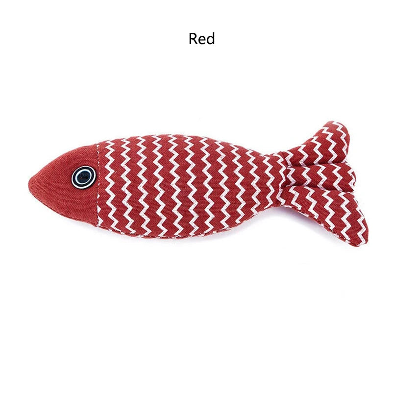 Catnip Plush Fish Toy – Soft Linen Chew Toy for Cats