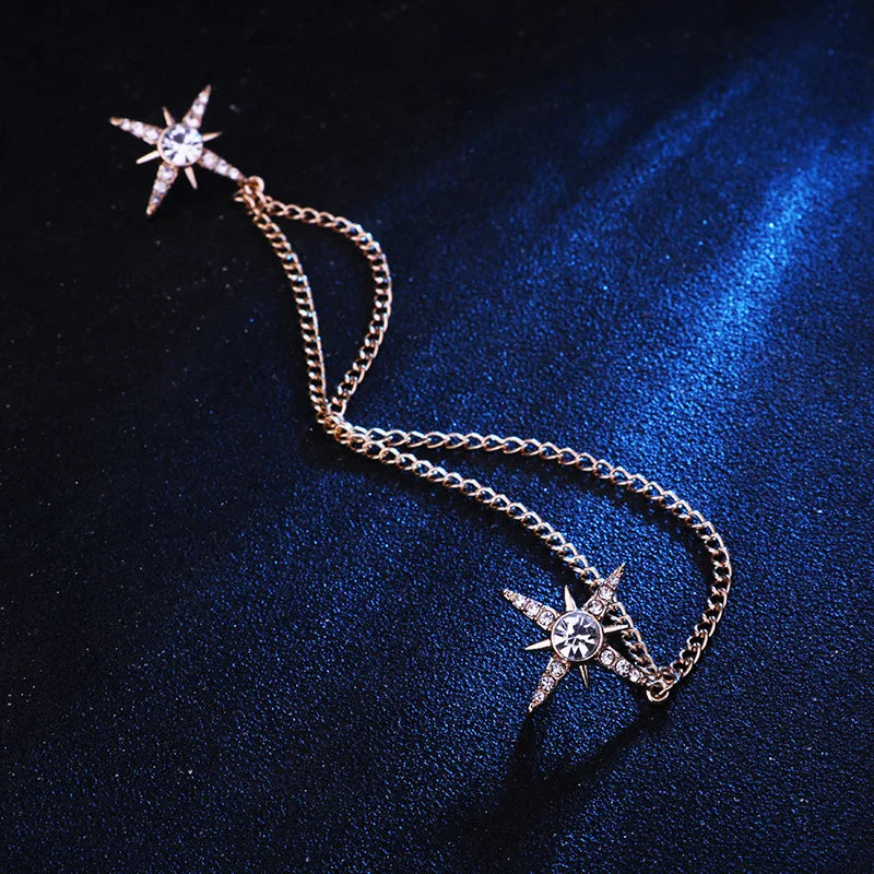 Men's Rhinestone Tassel Brooch Pin – Gold & Silver Luxury Accessory