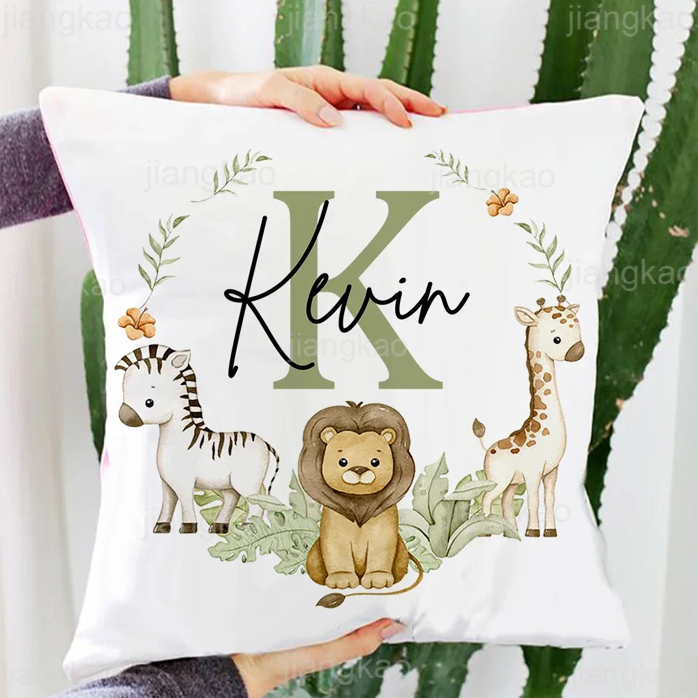 Personalized Animal Name Pillowcase | Kids Bedroom Gift 45cm