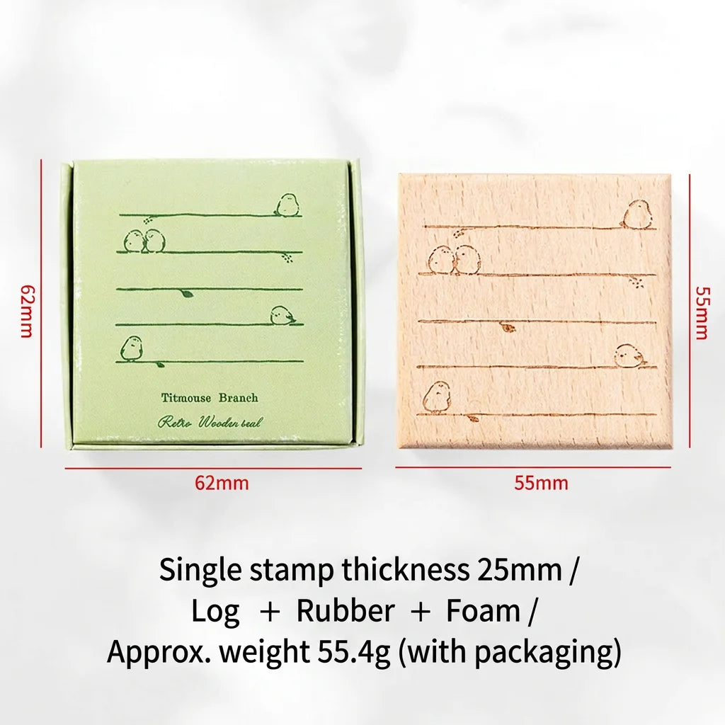 Retro Forest Wooden Rubber Stamp – DIY Scrapbooking & Cards