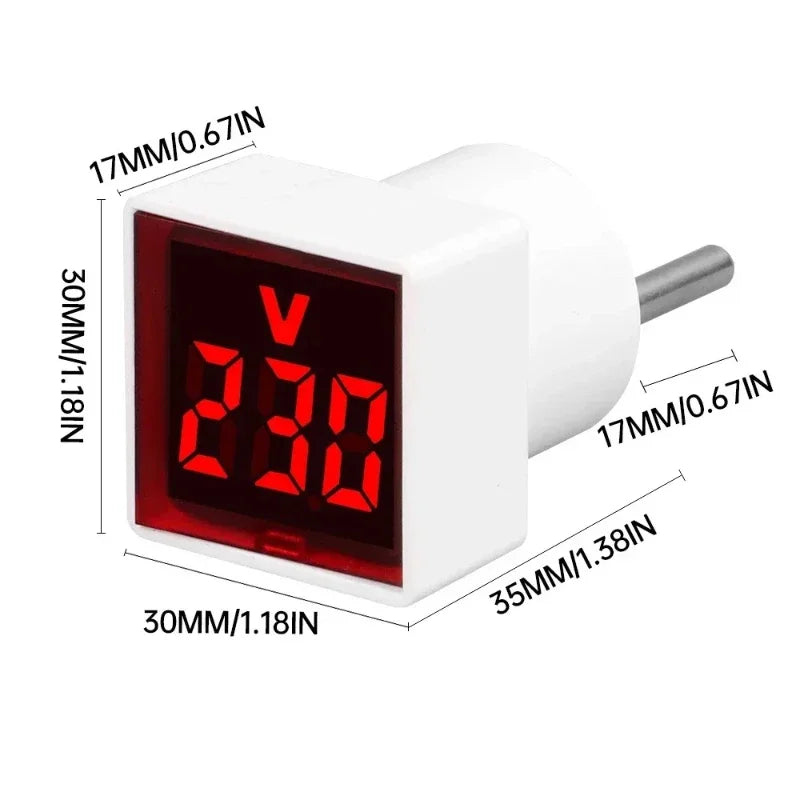 Digital AC Voltmeter EU Plug | LED Display 100–500V