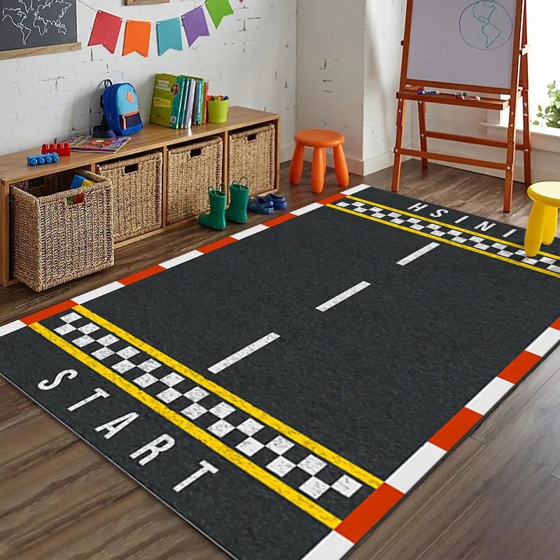 Sports Theme Kids Play Mat – Non-Slip Bedroom Floor Rug