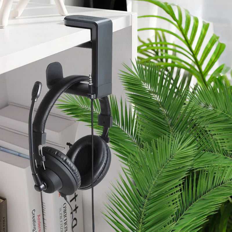 360° Rotating Headset Stand Desk Clamp | Headphone Hanger