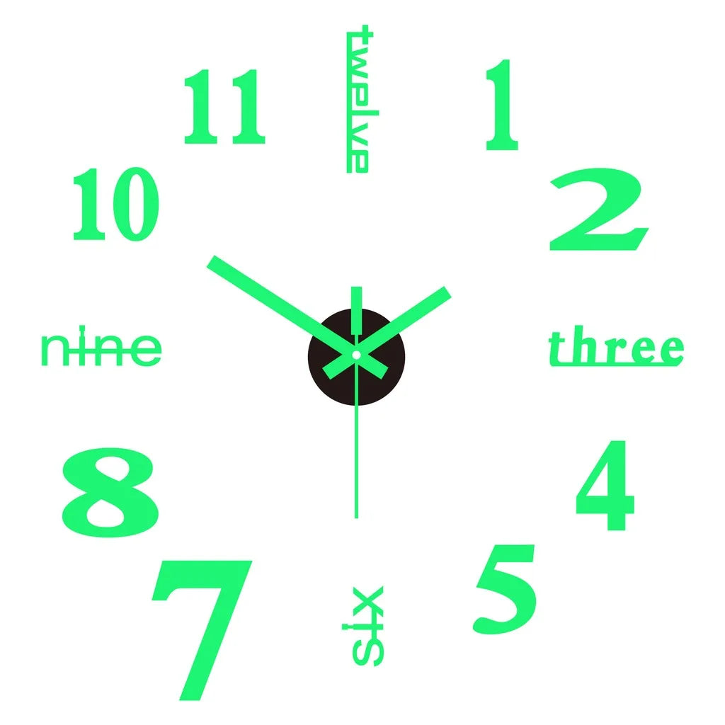 Nordic Minimalist Acrylic Wall Clock – Silent 40cm DIY