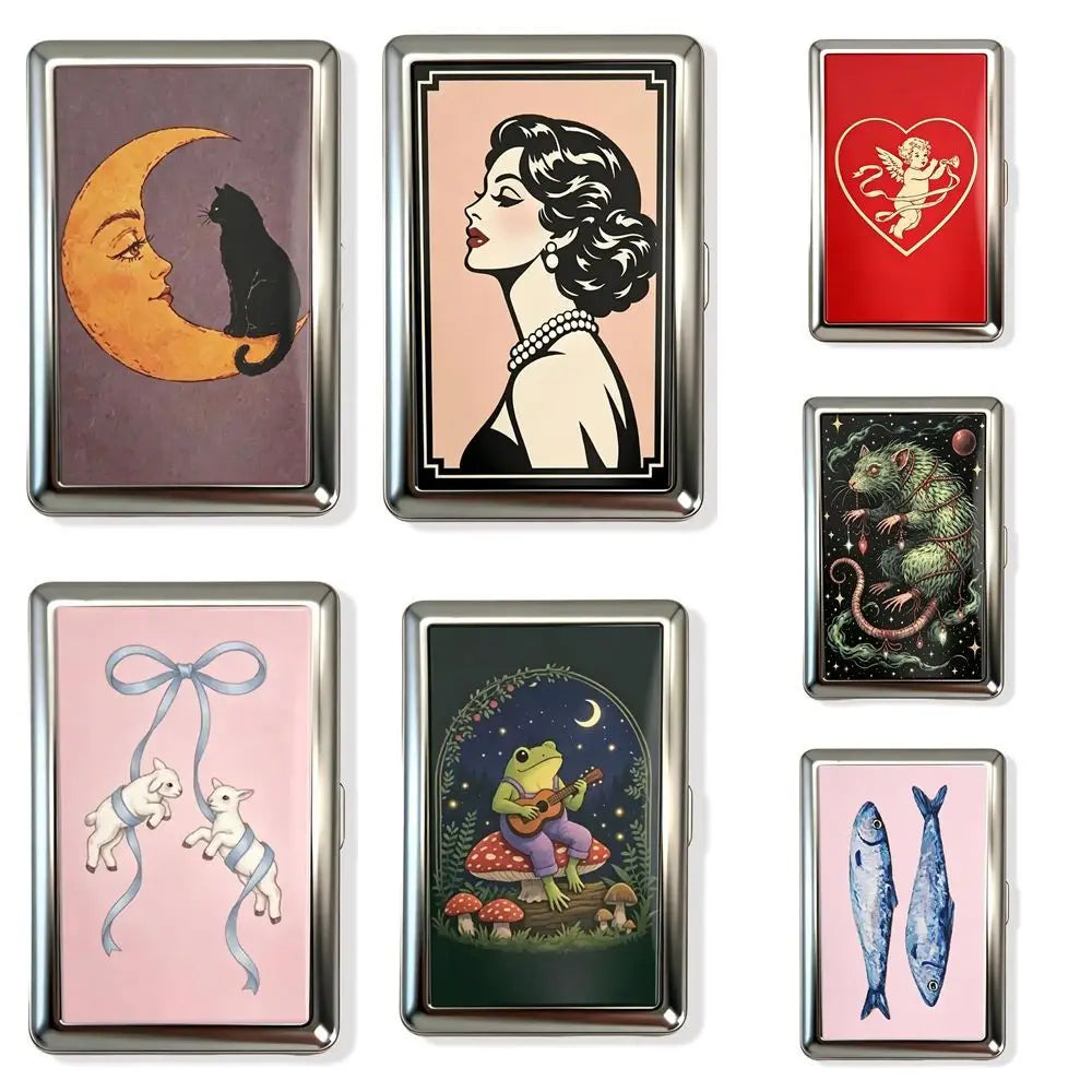 Vintage Metal Flip Card Case – Compact Pocket Card Holder