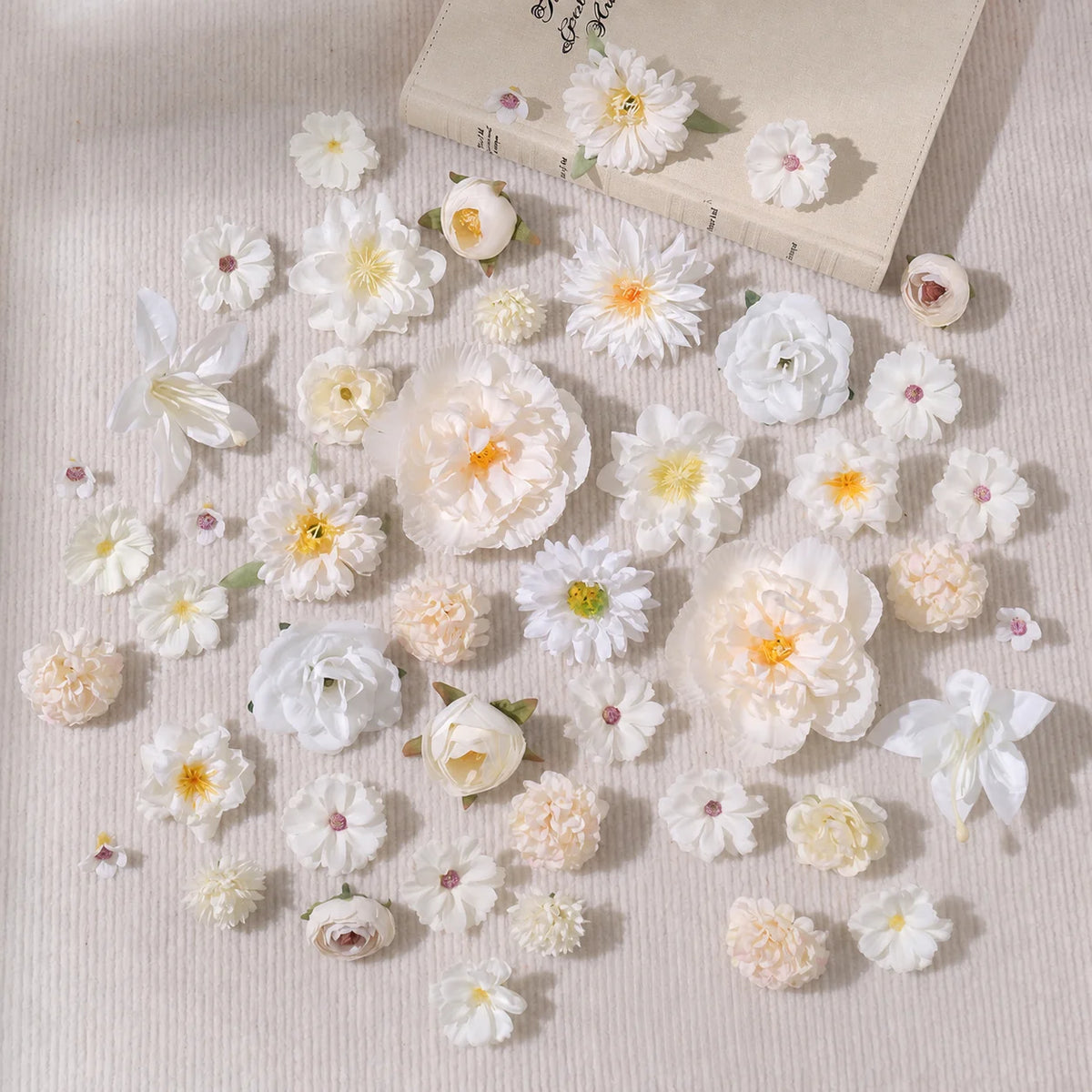48-Piece Silk Artificial Flower Heads | DIY Décor Set