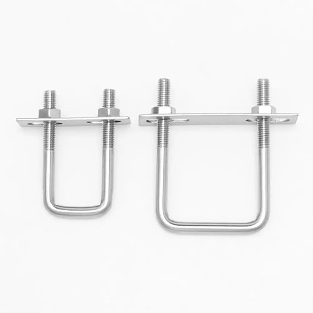 M6 Right Angle Square U-Bolt Pipe Clamp with Baffle – 2 Sets