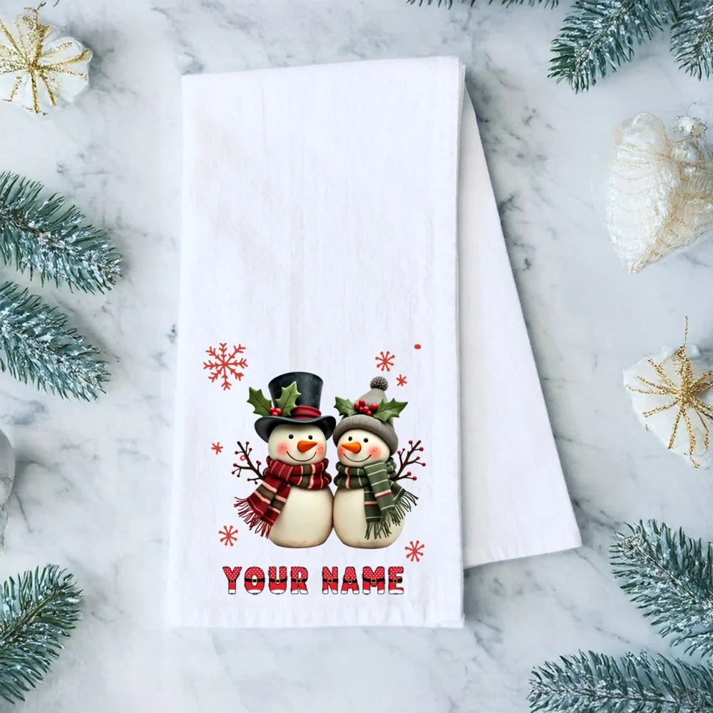 Personalized Christmas Tea Towel – Festive Holiday Kitchen Gift
