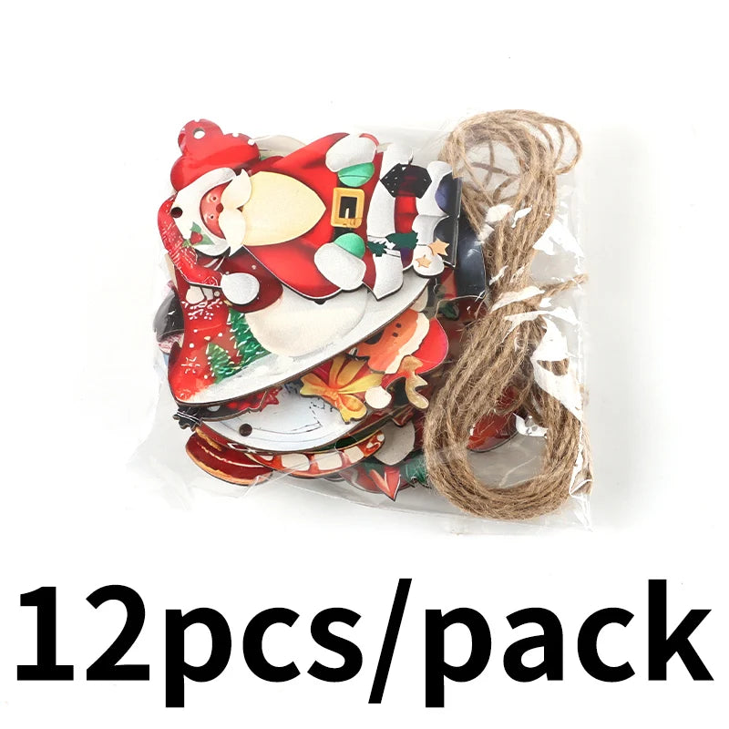 12-Pack Christmas Wooden Snowman Pendants – DIY Holiday Decor
