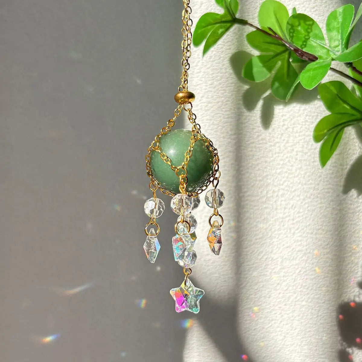 Natural Stone Woven Sun Catcher – Window & Home Hanging Decor