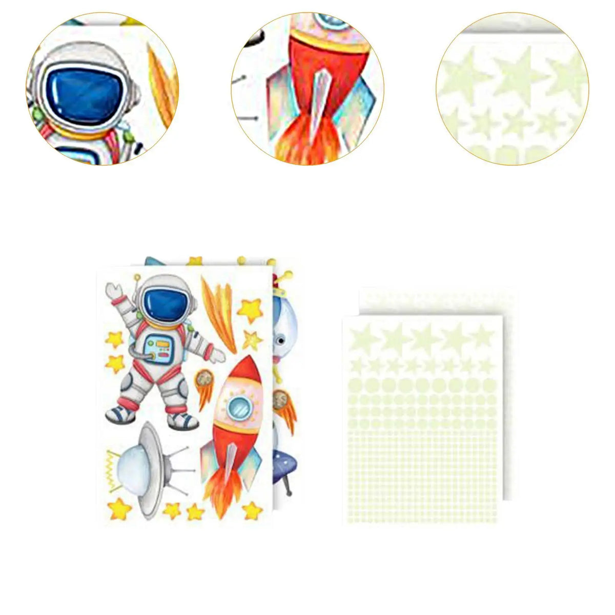 Glow in the Dark Astronaut Star Wall Decals for Kids Room