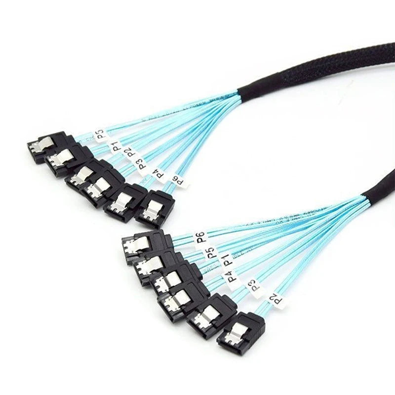 6-Pack SATA 3.0 7-Pin SSD Cable Splitter & Extend Wire Adapter