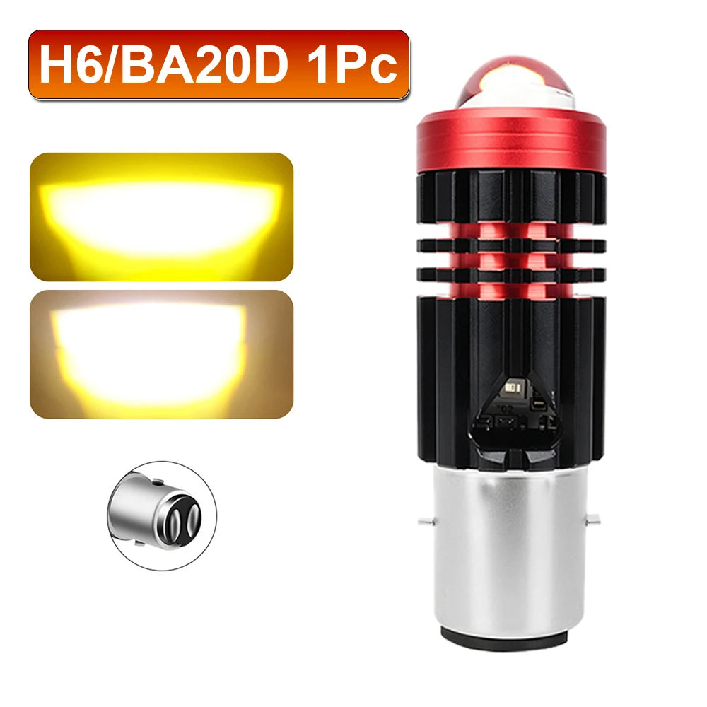 Motorcycle LED Headlight Bulb H4 H6 BA20D P15D – 40000LM