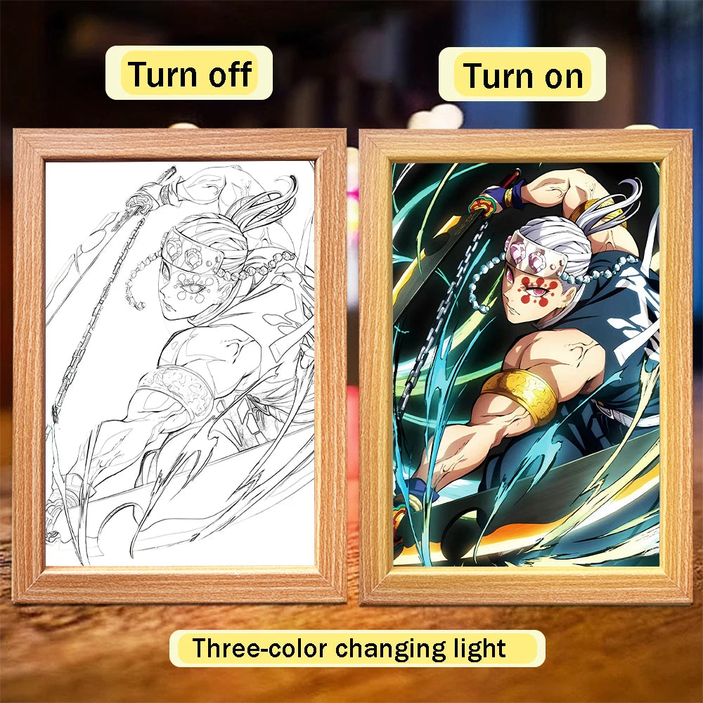 Tanjiro Kamado LED Night Light Frame | Demon Slayer Anime Lamp