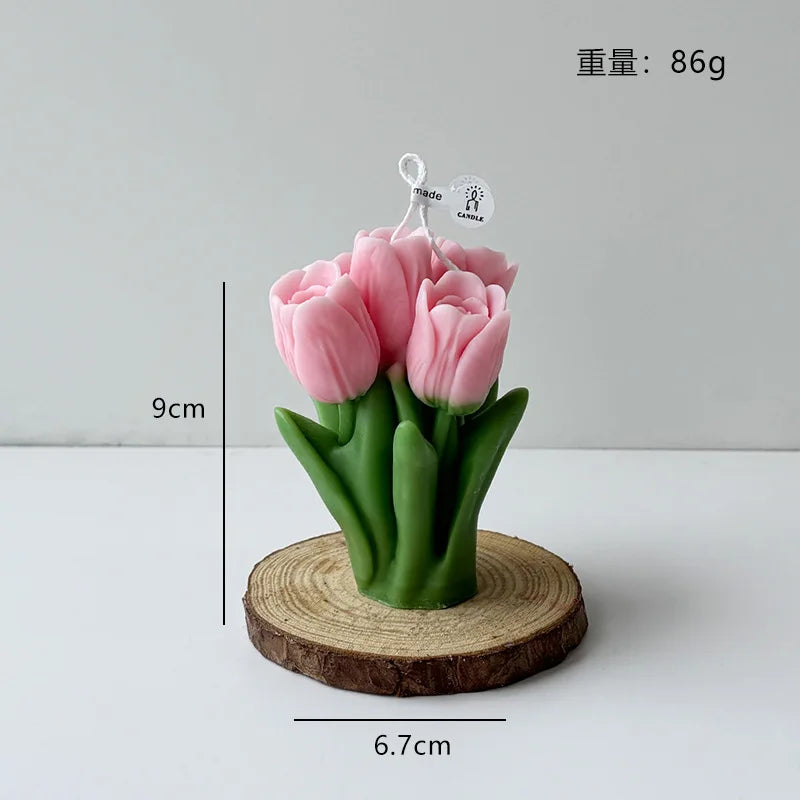 Tulip Bouquet Aromatherapy Candle – Floral Home Décor Gift