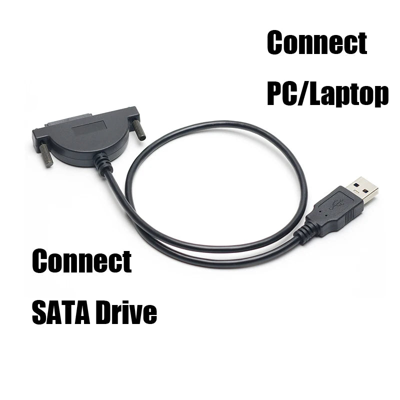 USB 2.0 to SATA 7+6 Pin CD/DVD-ROM Drive Adapter Cable
