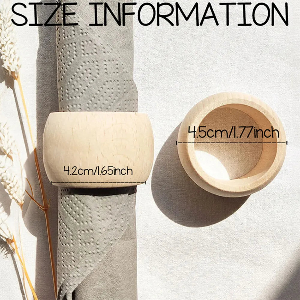 Personalized Wooden Napkin Rings – Custom Name Table Decor