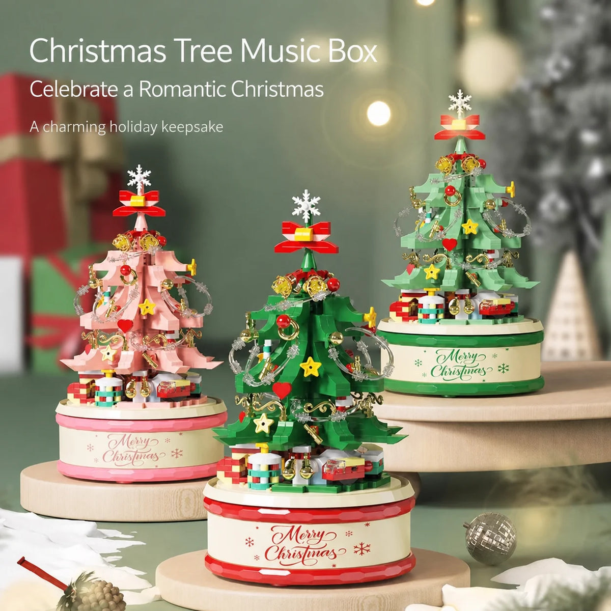 LED Christmas Tree Building Block Music Box – 683 PCS Set