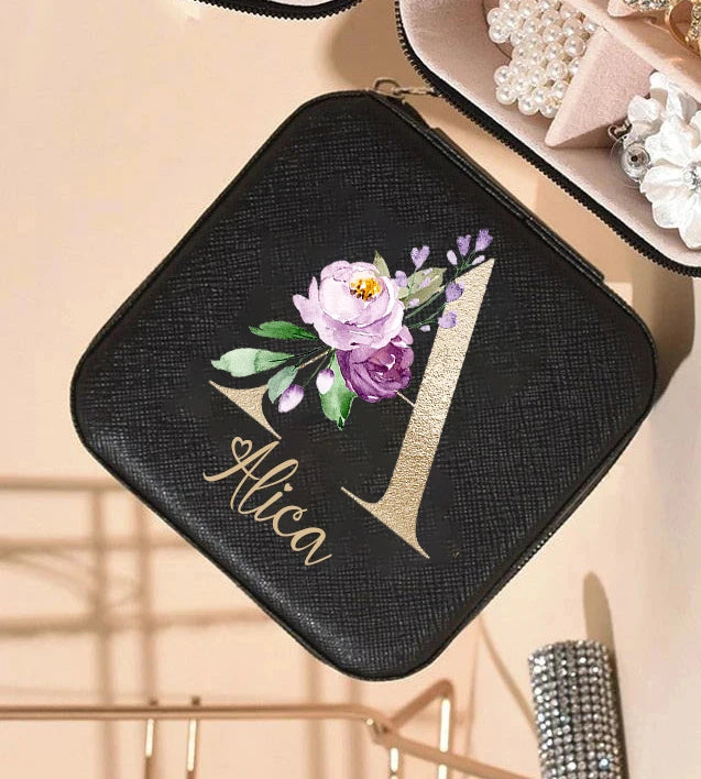 Personalized Leather Jewelry Box – Custom Name Gift for Her