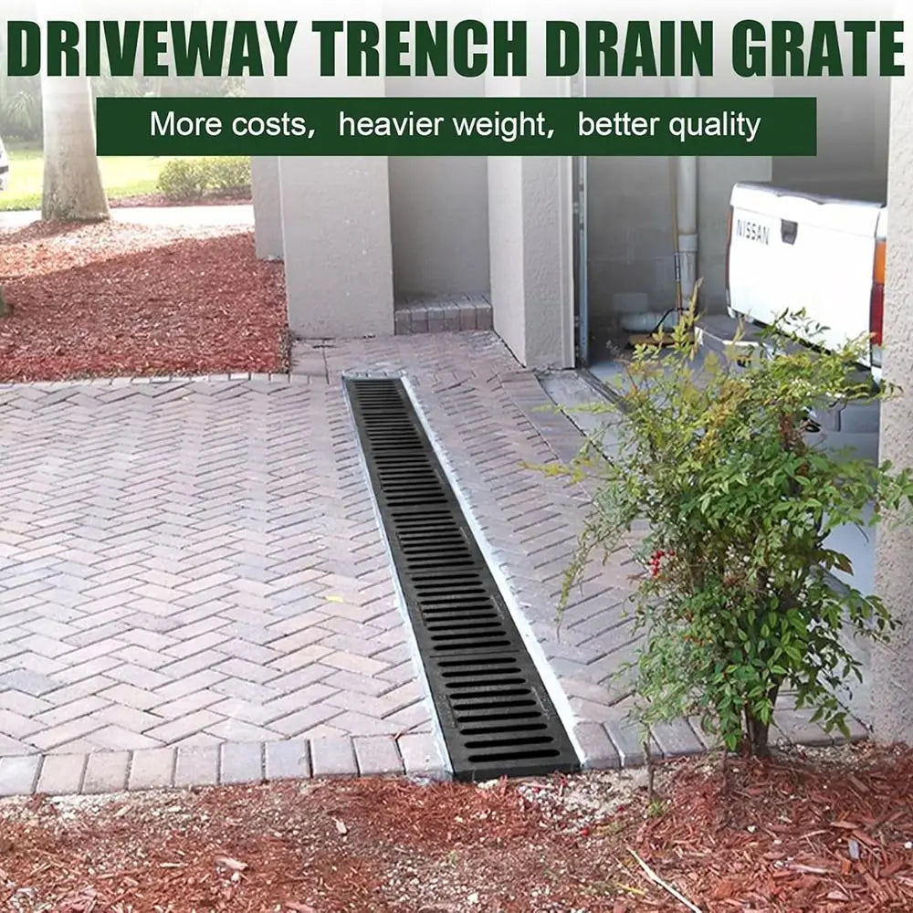 High-Strength Resin Trench Cover – Black Plastic Drain Grate