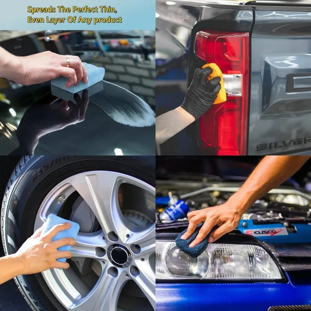 8-Pack Microfiber Car Wax Applicator Pads – Soft Foam Detailing