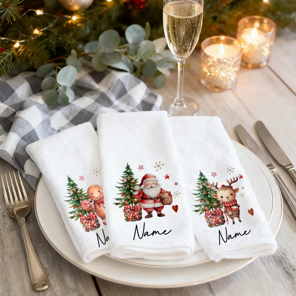 Personalized Christmas Tea Towel – Custom Holiday Kitchen Gift