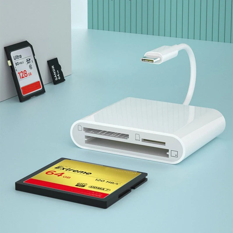 USB-C CF & SD Card Reader – Multi-Card Adapter USB 2.0