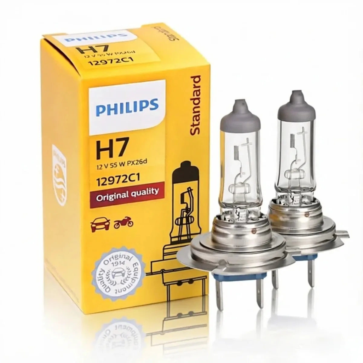 Philips Vision H7 55W Halogen Headlight Bulbs 3200K – 2-Pack