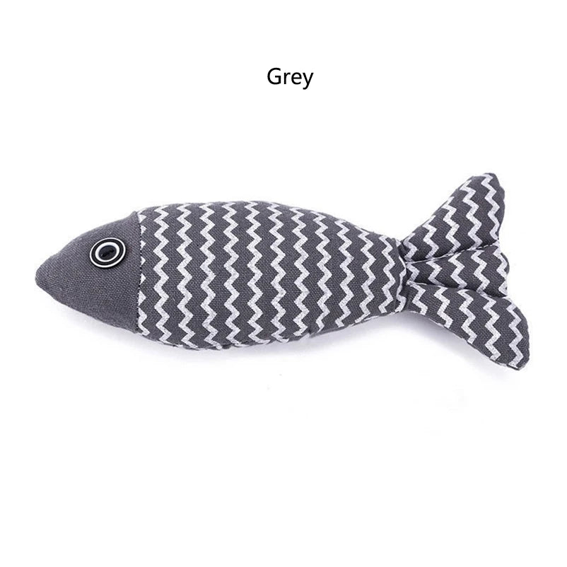 Catnip Plush Fish Toy – Soft Linen Chew Toy for Cats