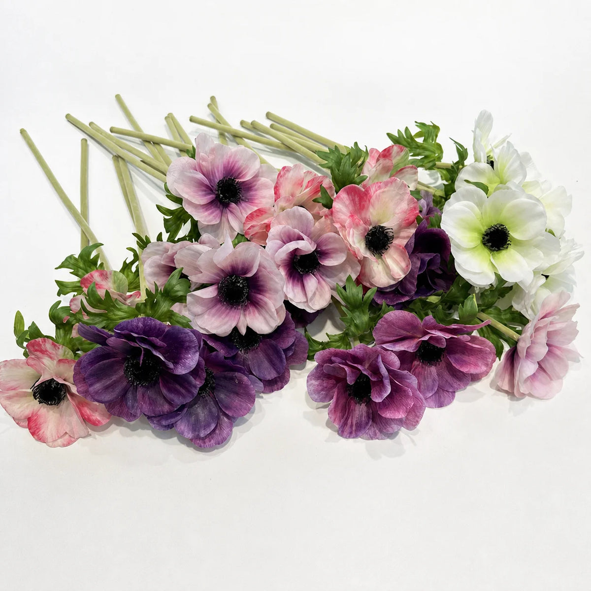 Single Stem Artificial Anemone Silk Flower – Multi-Color