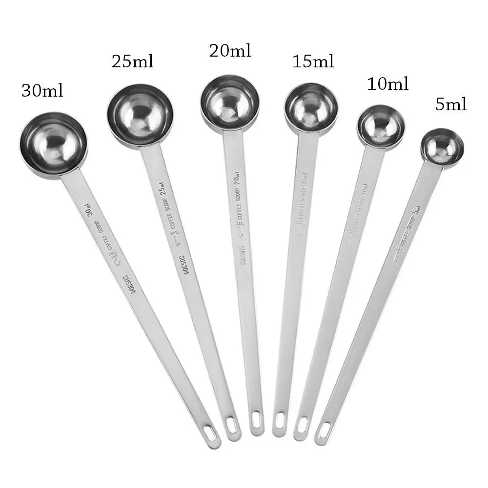 Stainless Steel Coffee Scoop Long Handle Measuring Spoon 5–30ml