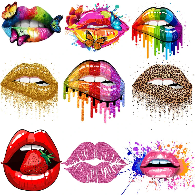 Watercolor Lip Iron-On Patches – DIY Clothes & Bag Appliqués