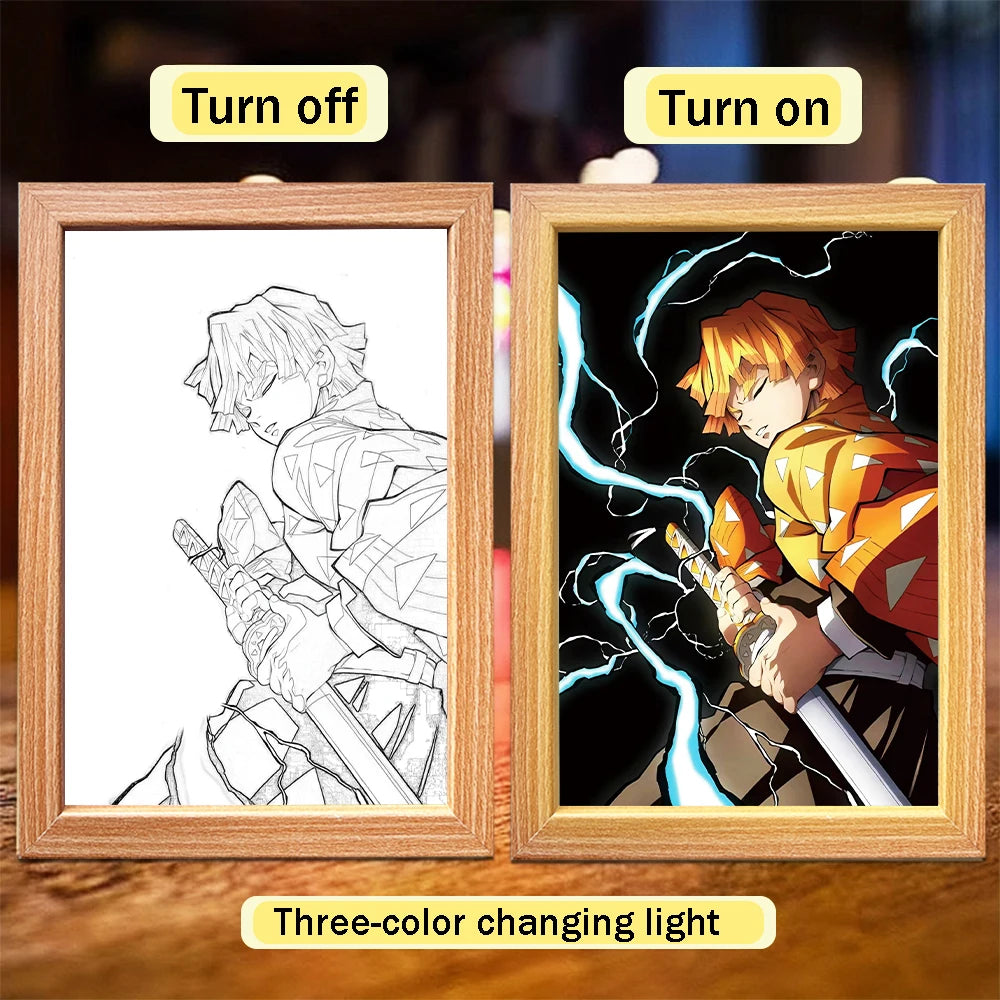 Tanjiro Kamado LED Night Light Frame | Demon Slayer Anime Lamp