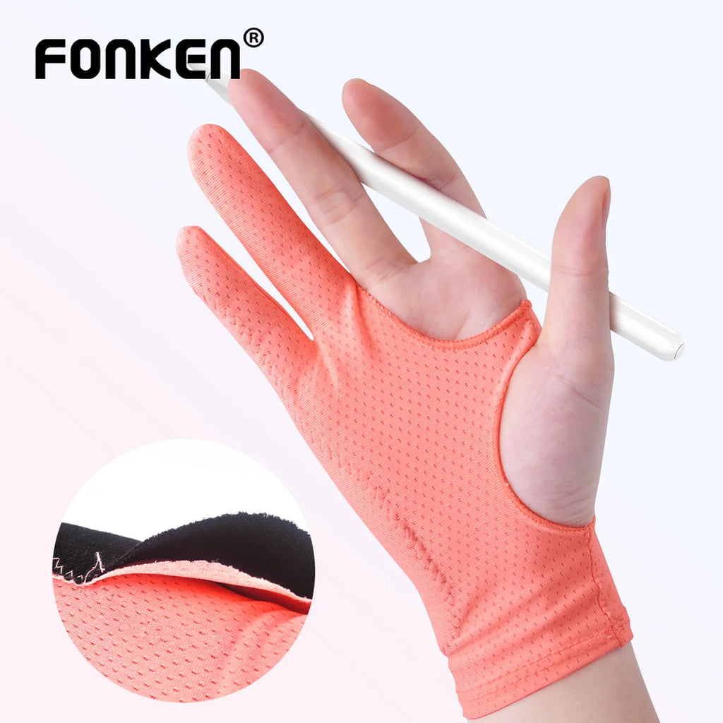 2-Finger Drawing Gloves – Anti-Smudge Tablet Sketch Gloves