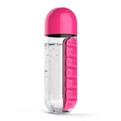2-in-1 Water Bottle & Pill Organizer – BPA-Free Sports Bottle