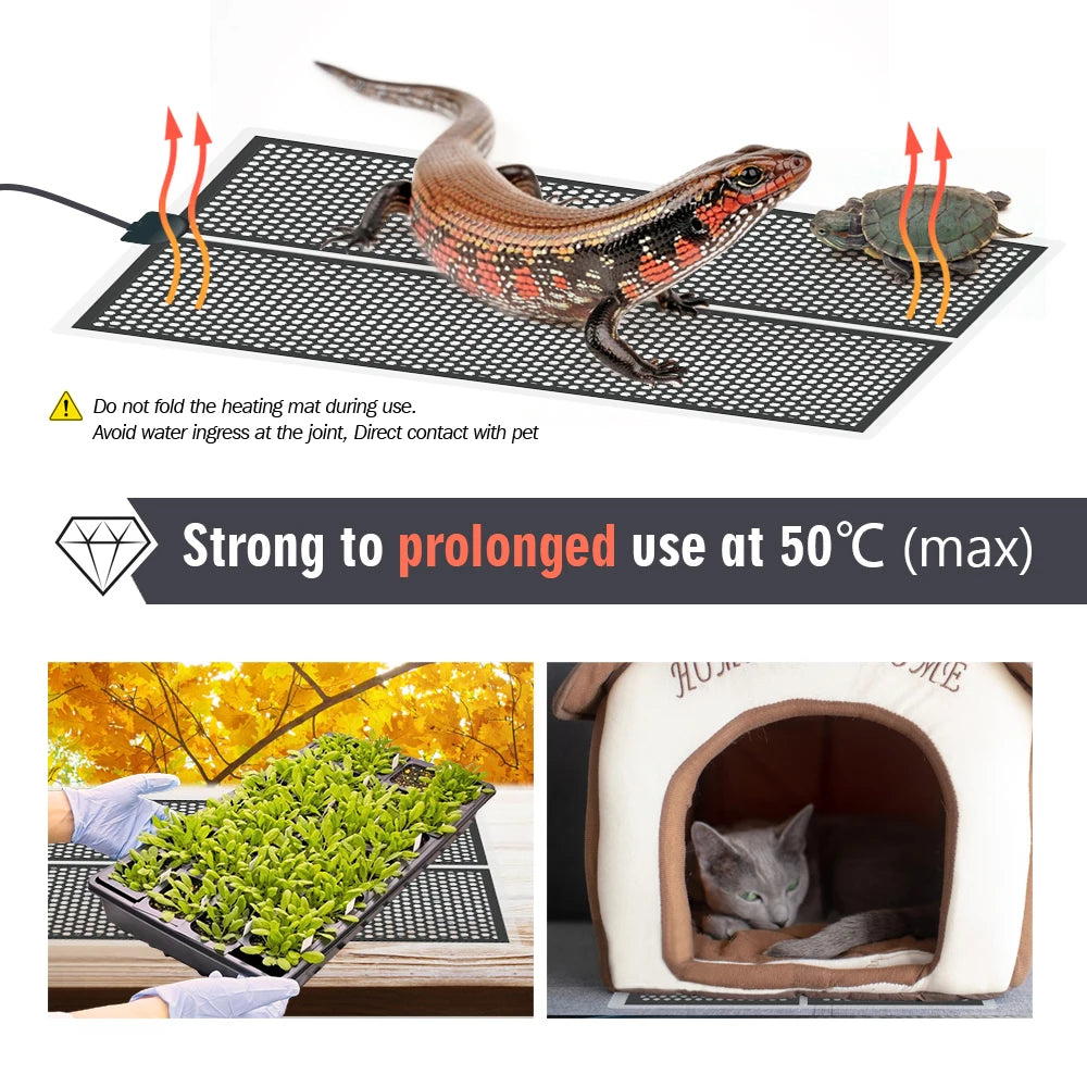 Reptile & Seedling Heating Pad 5–20W | Waterproof Under Tank Mat