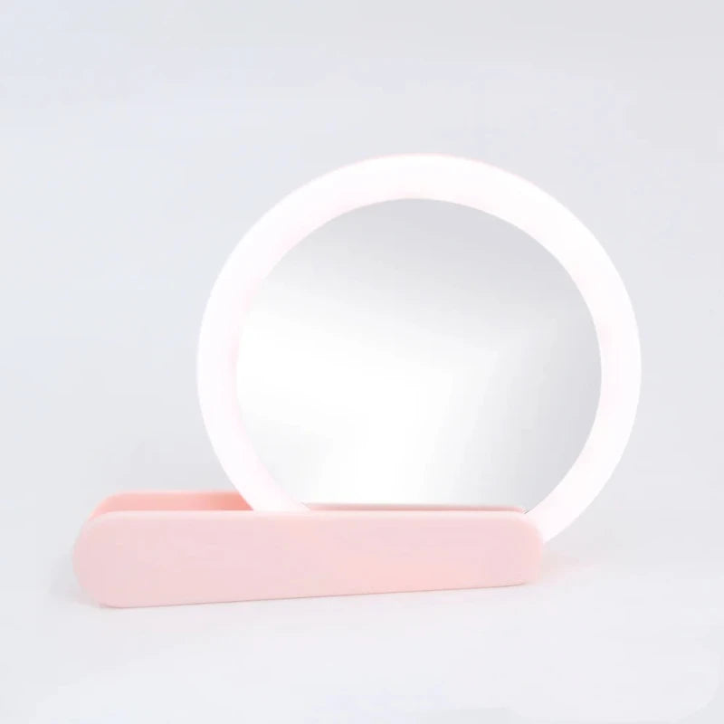 Foldable LED Makeup Mirror – Portable Lighted Compact Travel