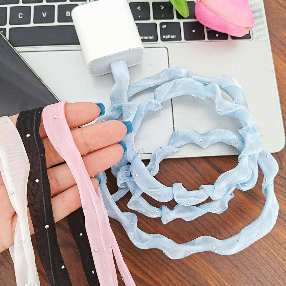 Mesh Cable Protector & Winder USB Type-C 2-Pack | NIFTY