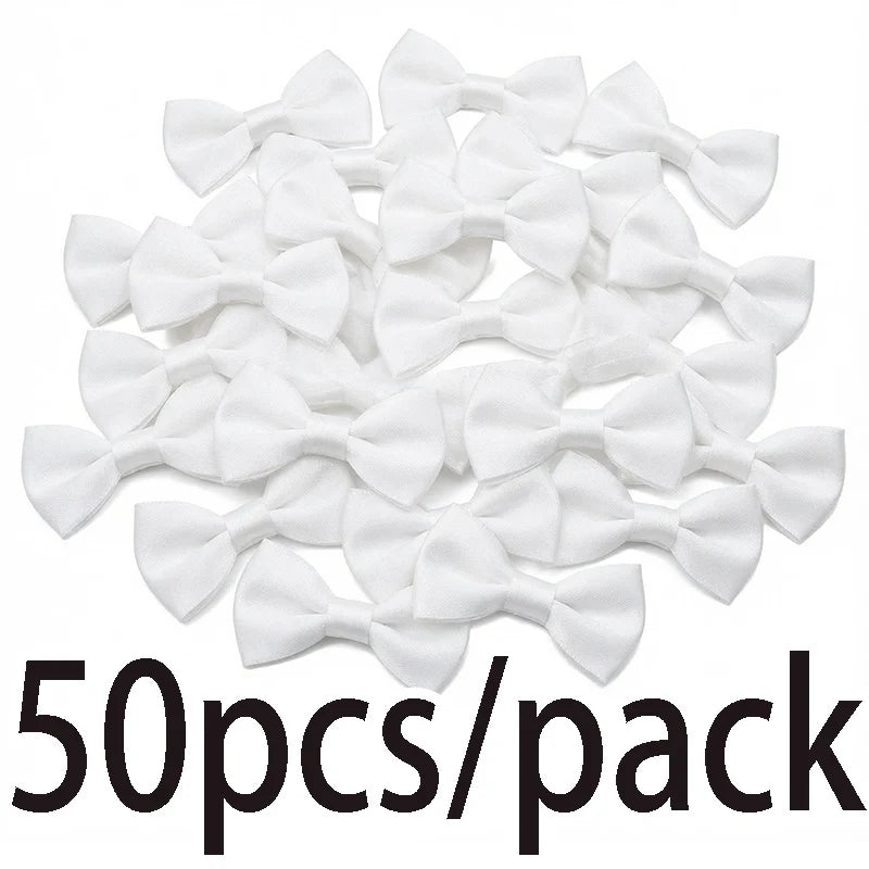 50-Piece Mini Satin Bow Ties – Hair, Gift & Craft Décor