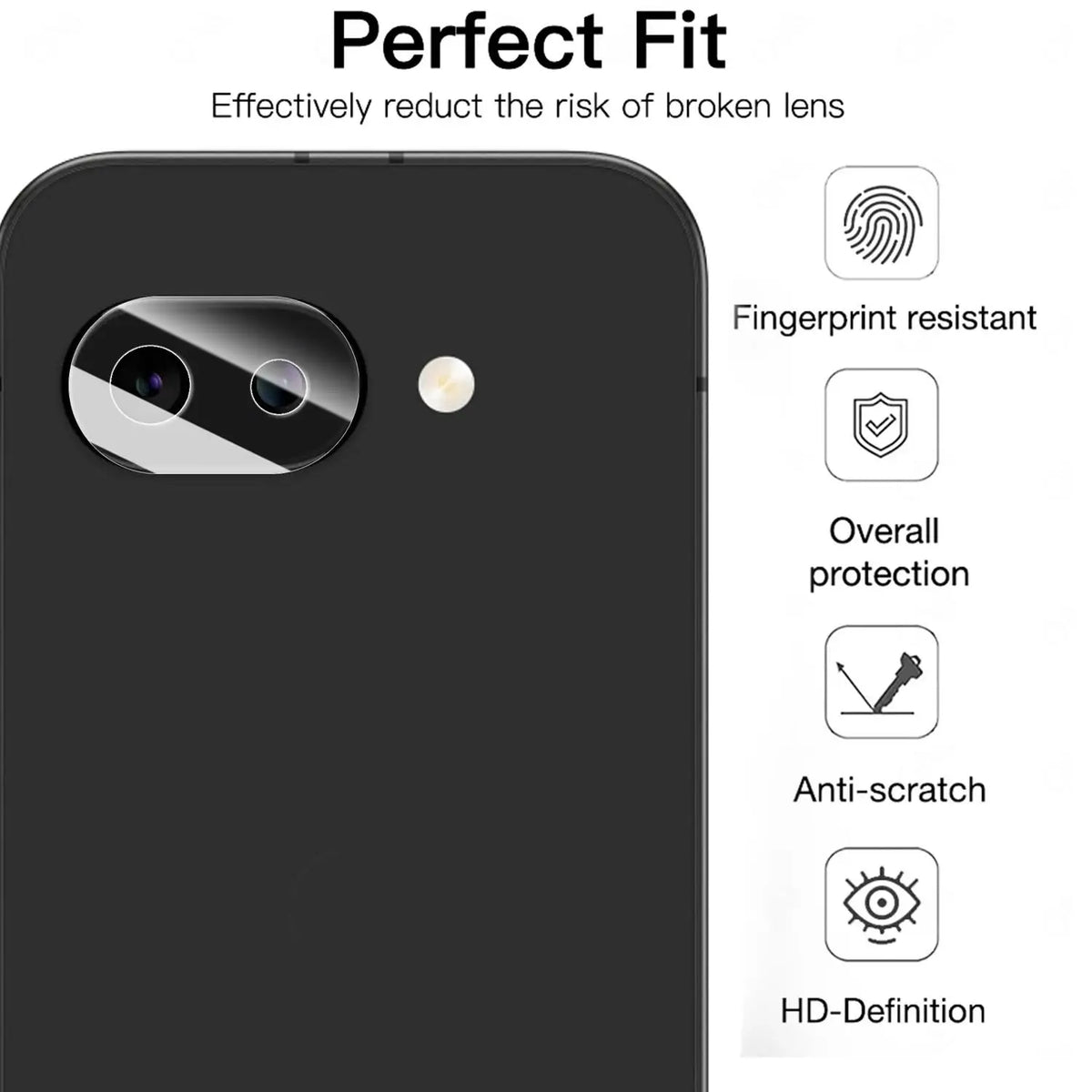 9H Tempered Glass Camera Lens Protector – Google Pixel 10A
