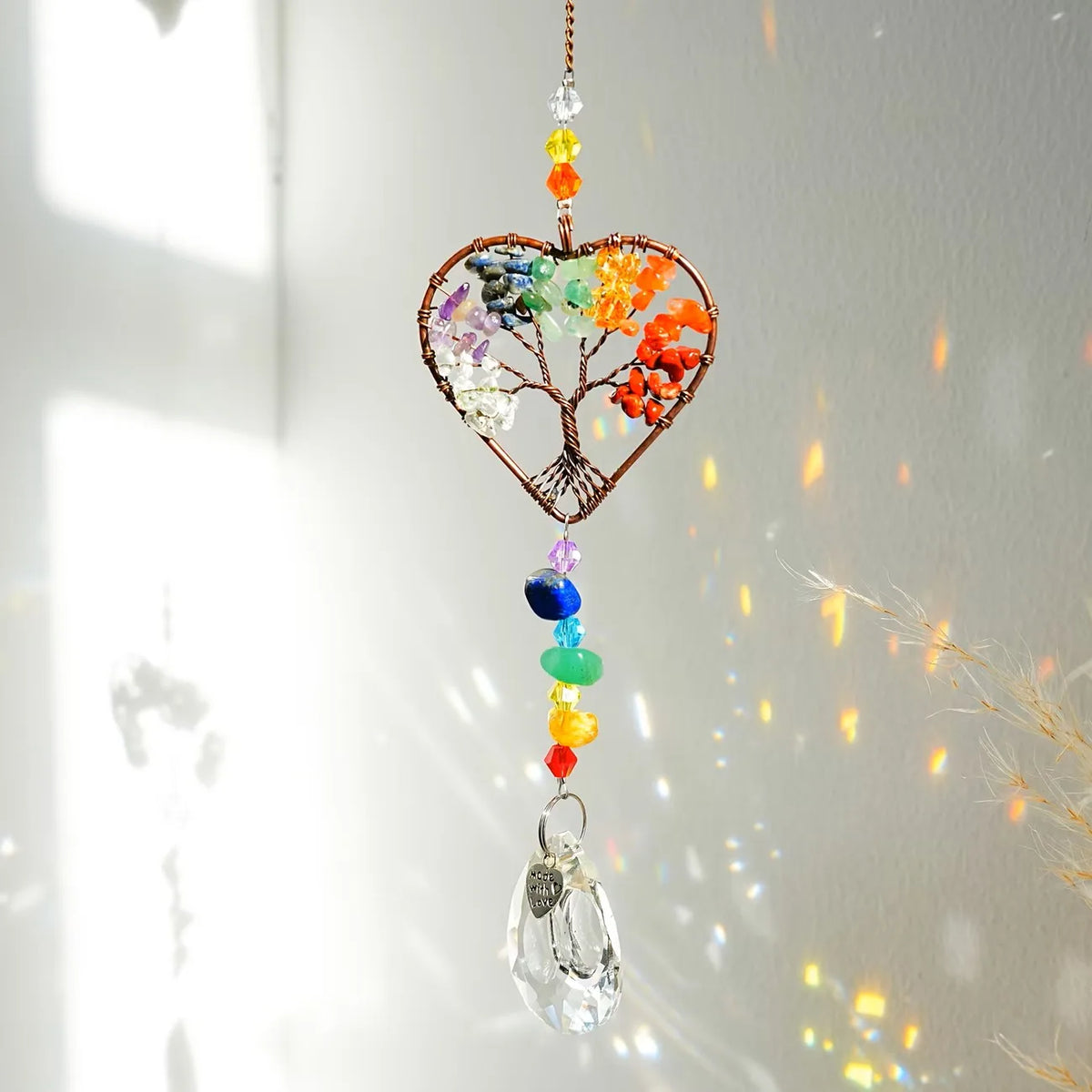 Crystal Suncatcher Rainbow Maker – Tree of Life Prism Ornament