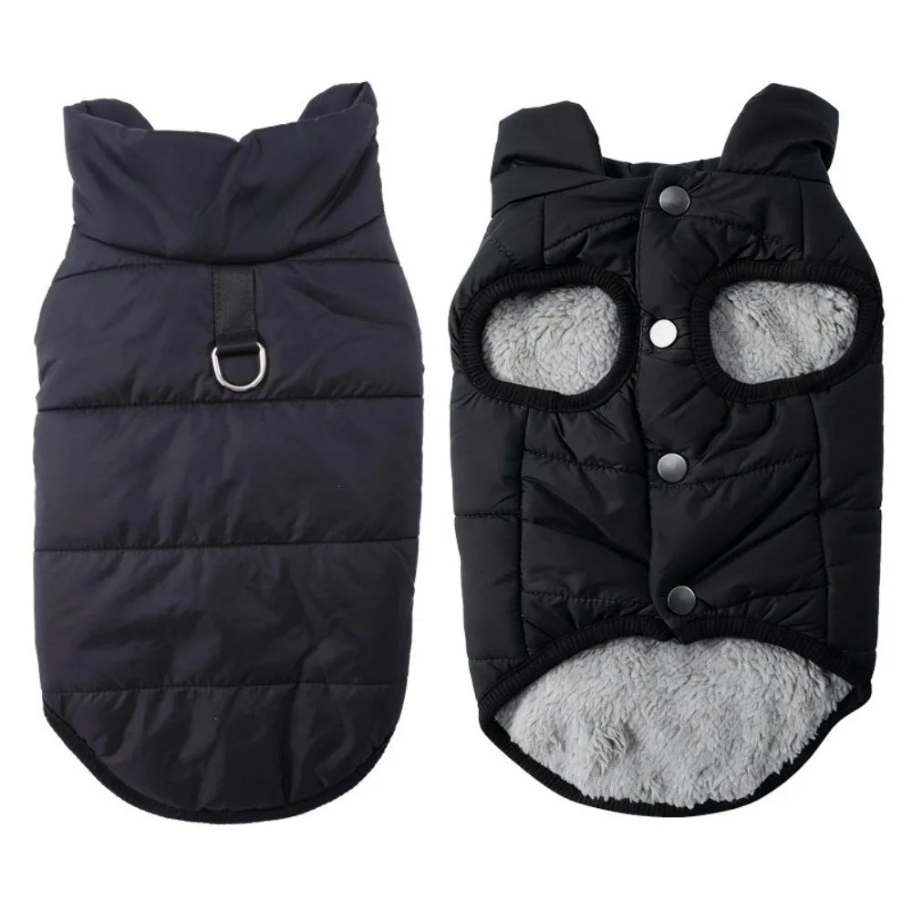 Windproof Fleece Dog Jacket with D-Ring | Small & Medium Dogs