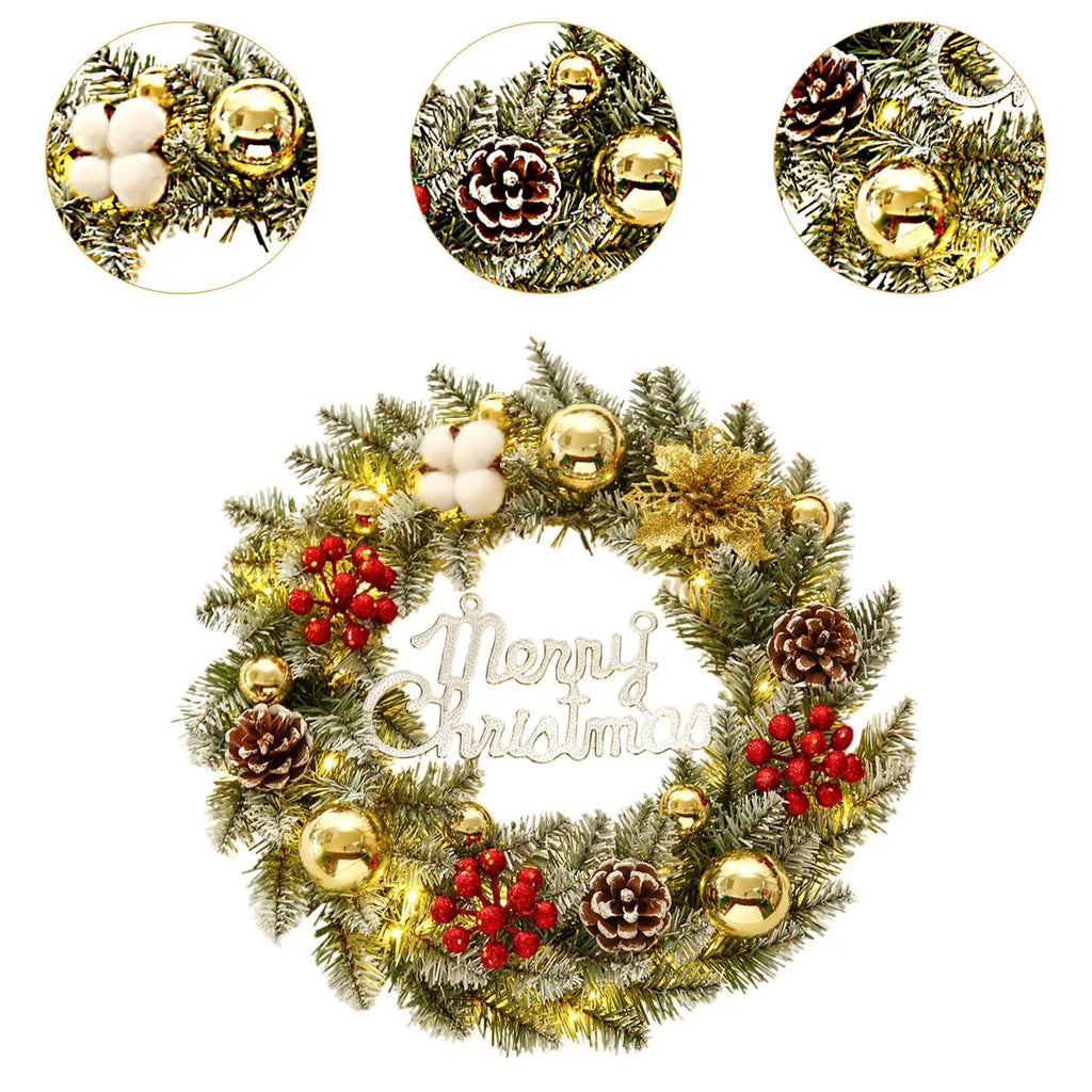 Christmas Wreath Artificial Flowers Front Door Garland