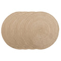 4-Pack Braided Round Placemats – Heat Resistant Woven Linen