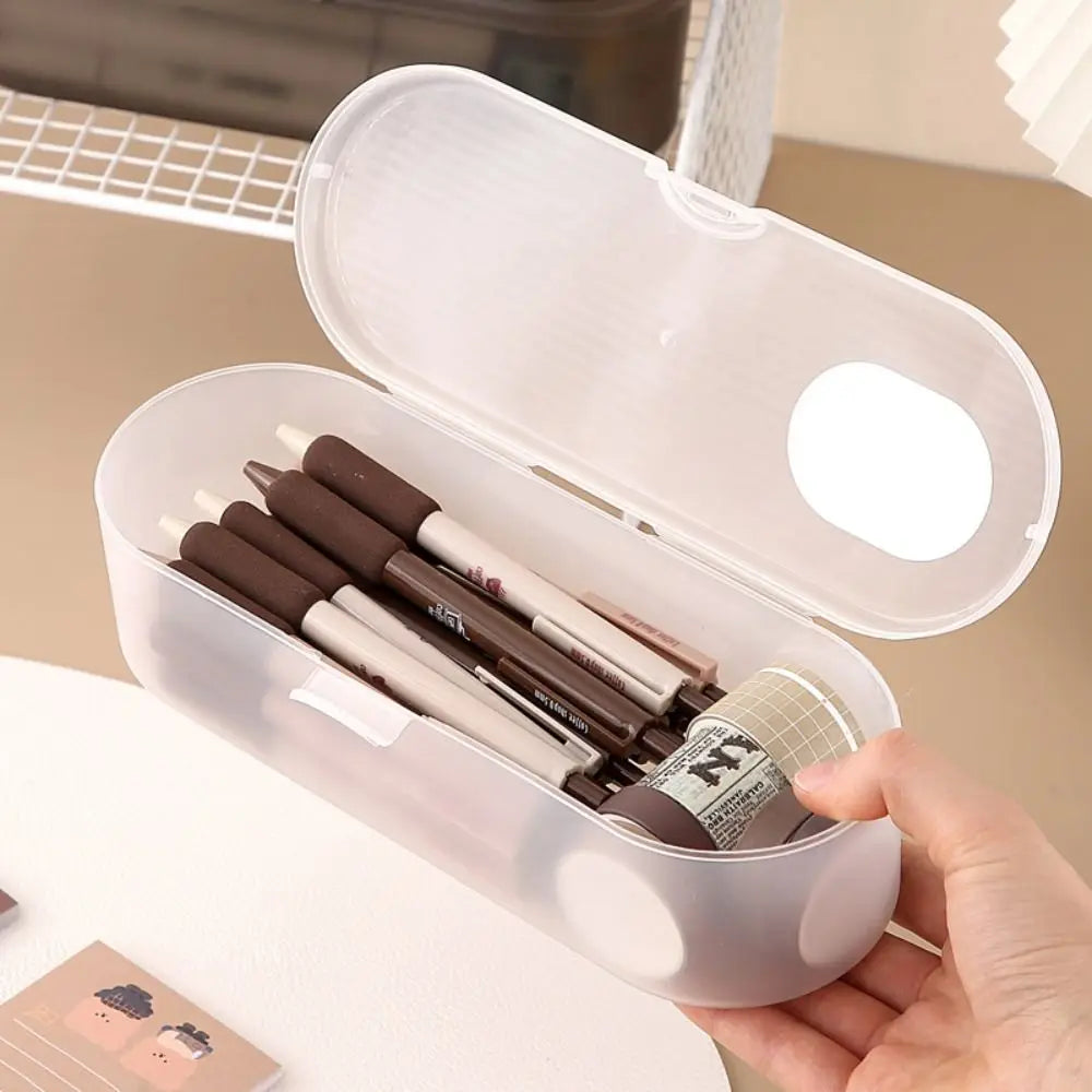 Transparent Stackable Plastic Pencil Case – Large Capacity