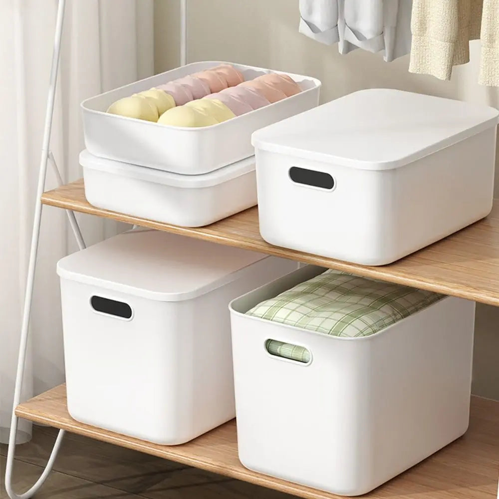 Stackable Storage Box with Lid – Plastic Home Organizer