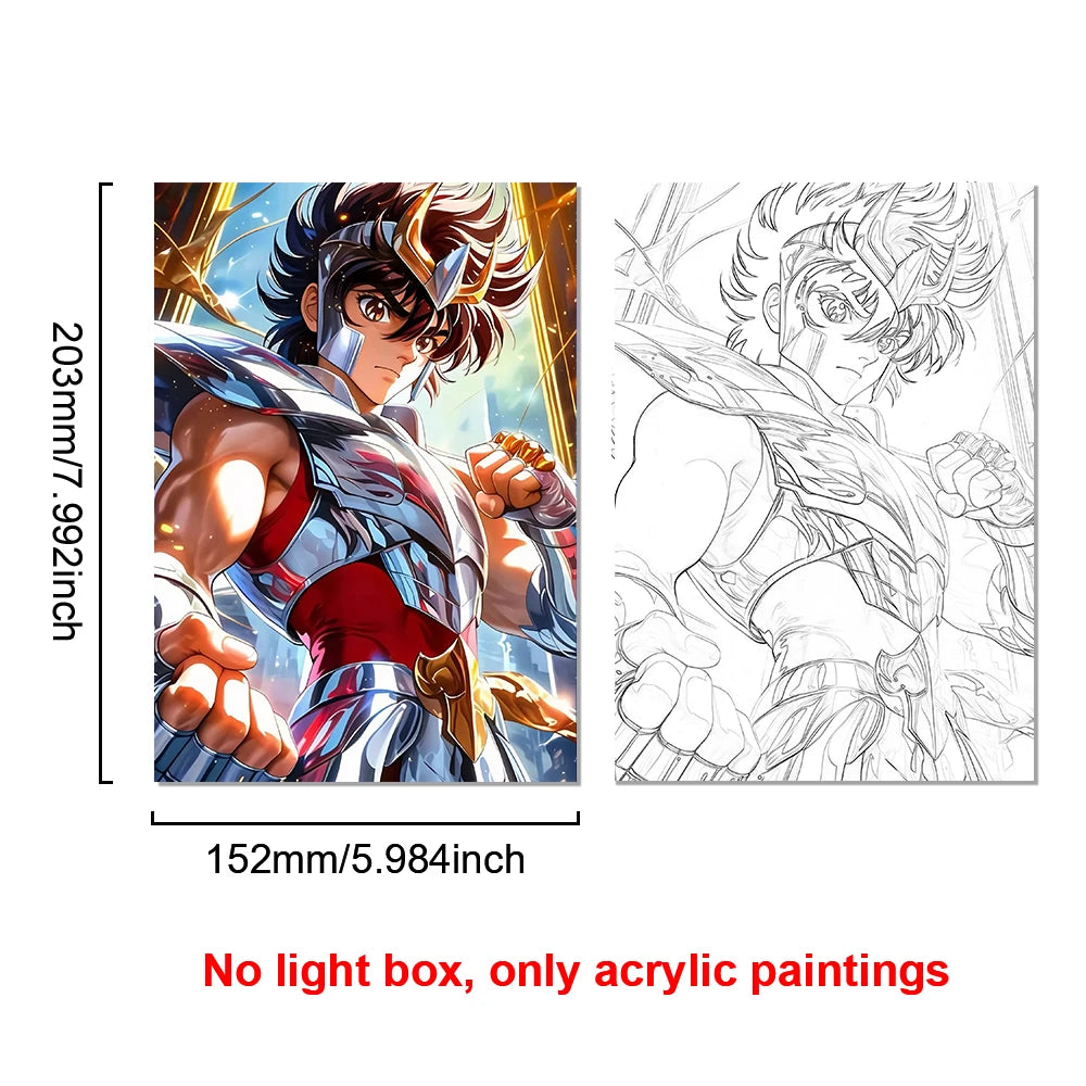 Saint Seiya Anime LED Light Painting | Bedroom Decor Gift
